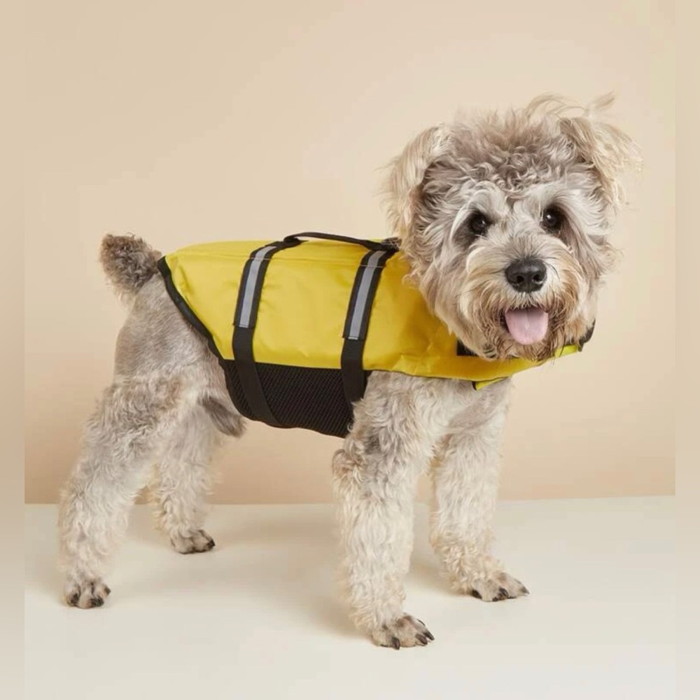 1pc Reflective Pet Life Jacket For Cat And Dog For Swimming and Boating Yellow